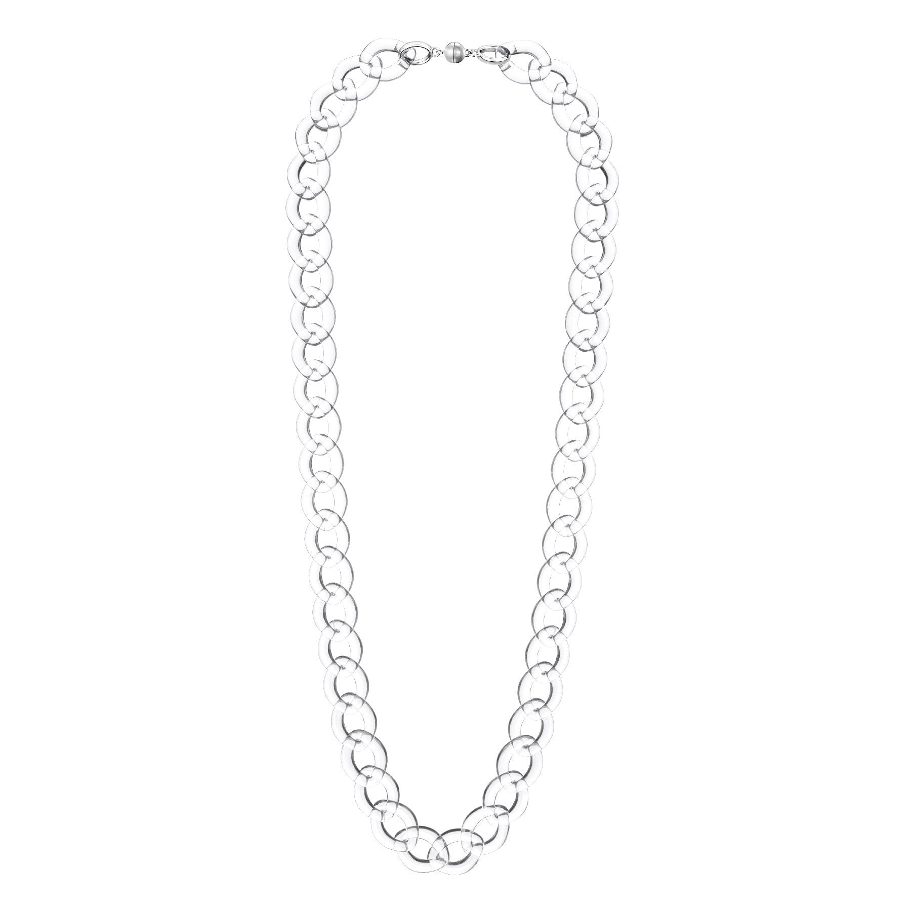Large Chain Necklace Clear White Transparent Acrylic Plastic
