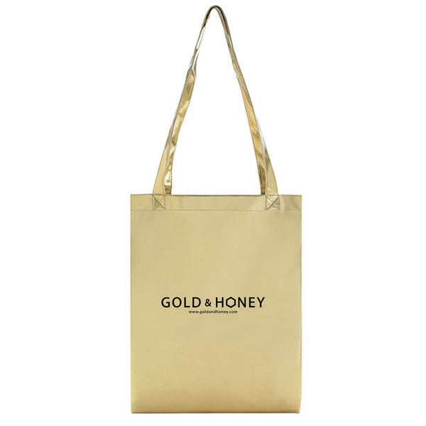 Metallic Gold Tote Bag - Gold & Honey