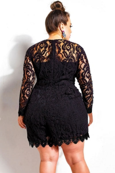 plus size lace romper