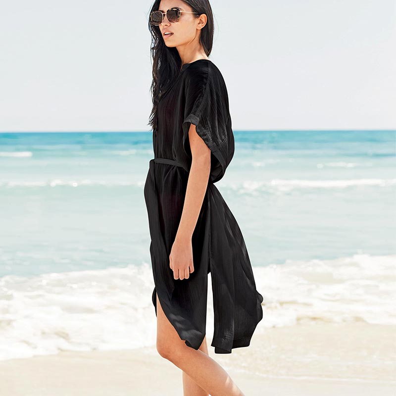 black midi beach dress