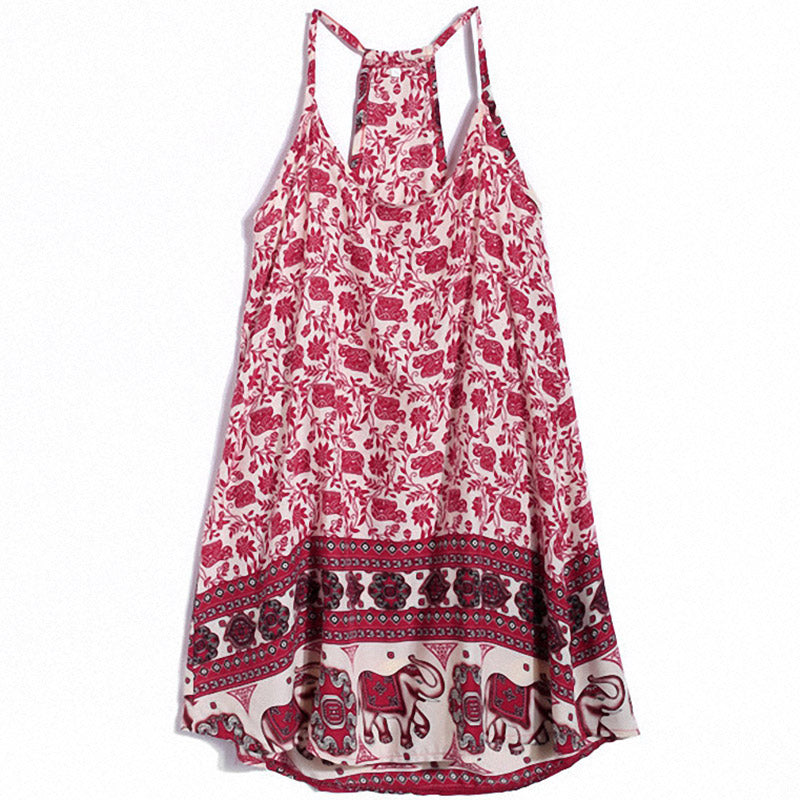 Elephant Printed Straps Summer Dress #Printed #Straps – SEXY AFFORDABLE ...