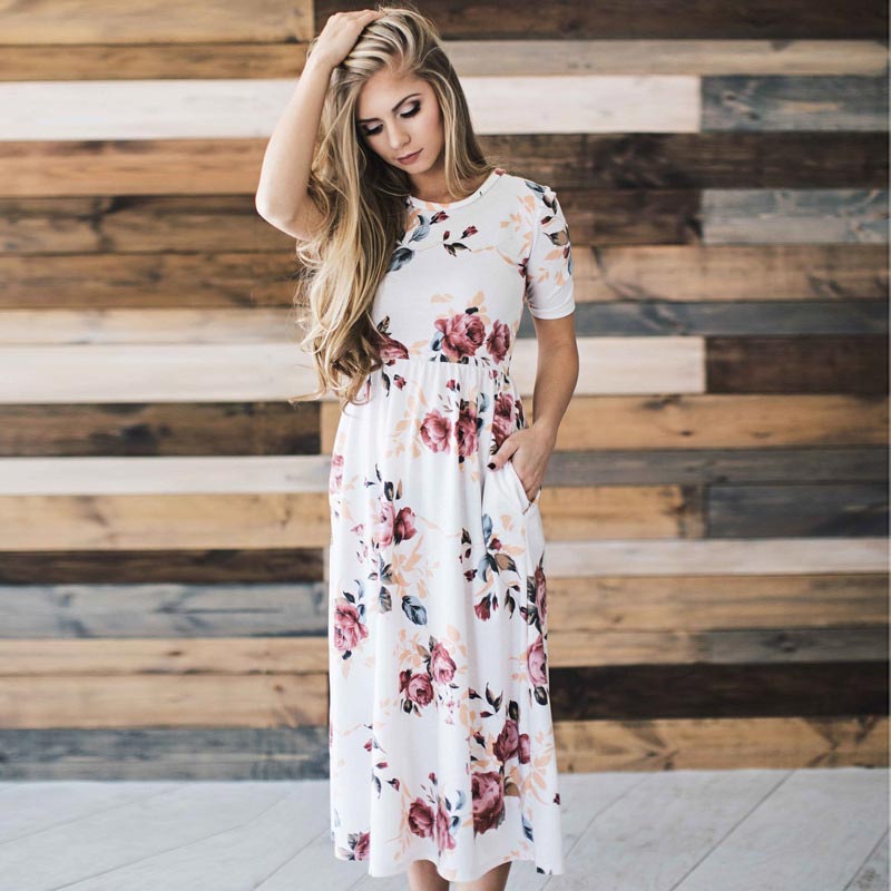 bohemian short sleeve dress