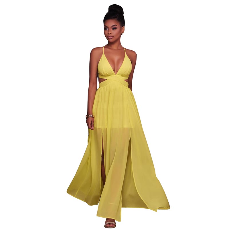 yellow cutout dress