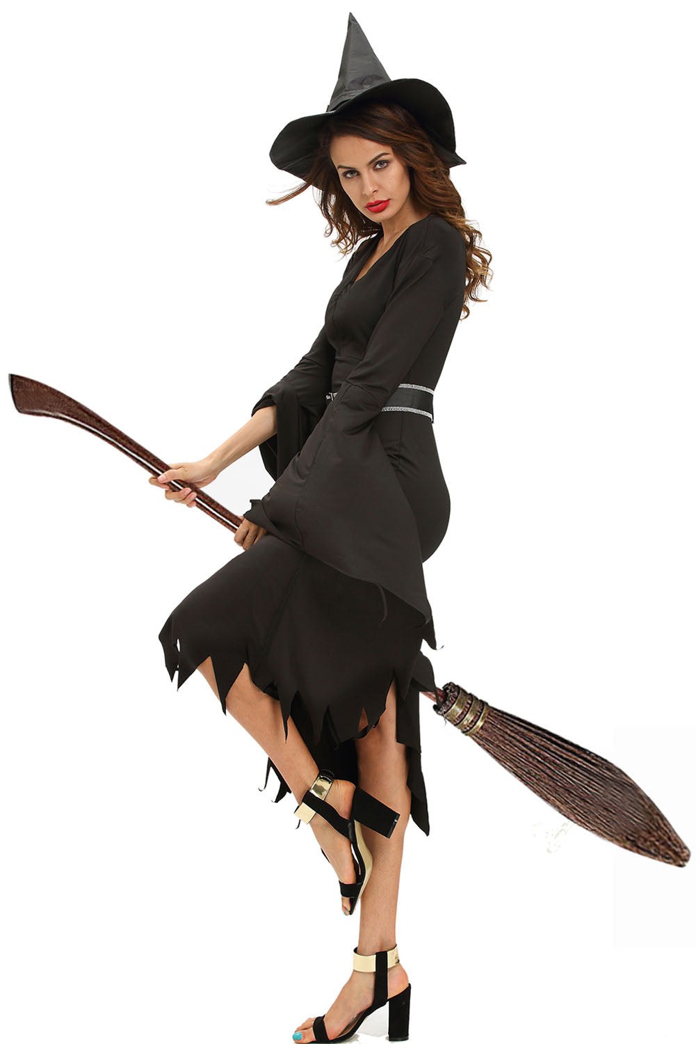 Sexy All Black Gothic Witch Halloween Costume Sexy Affordable Clothing 