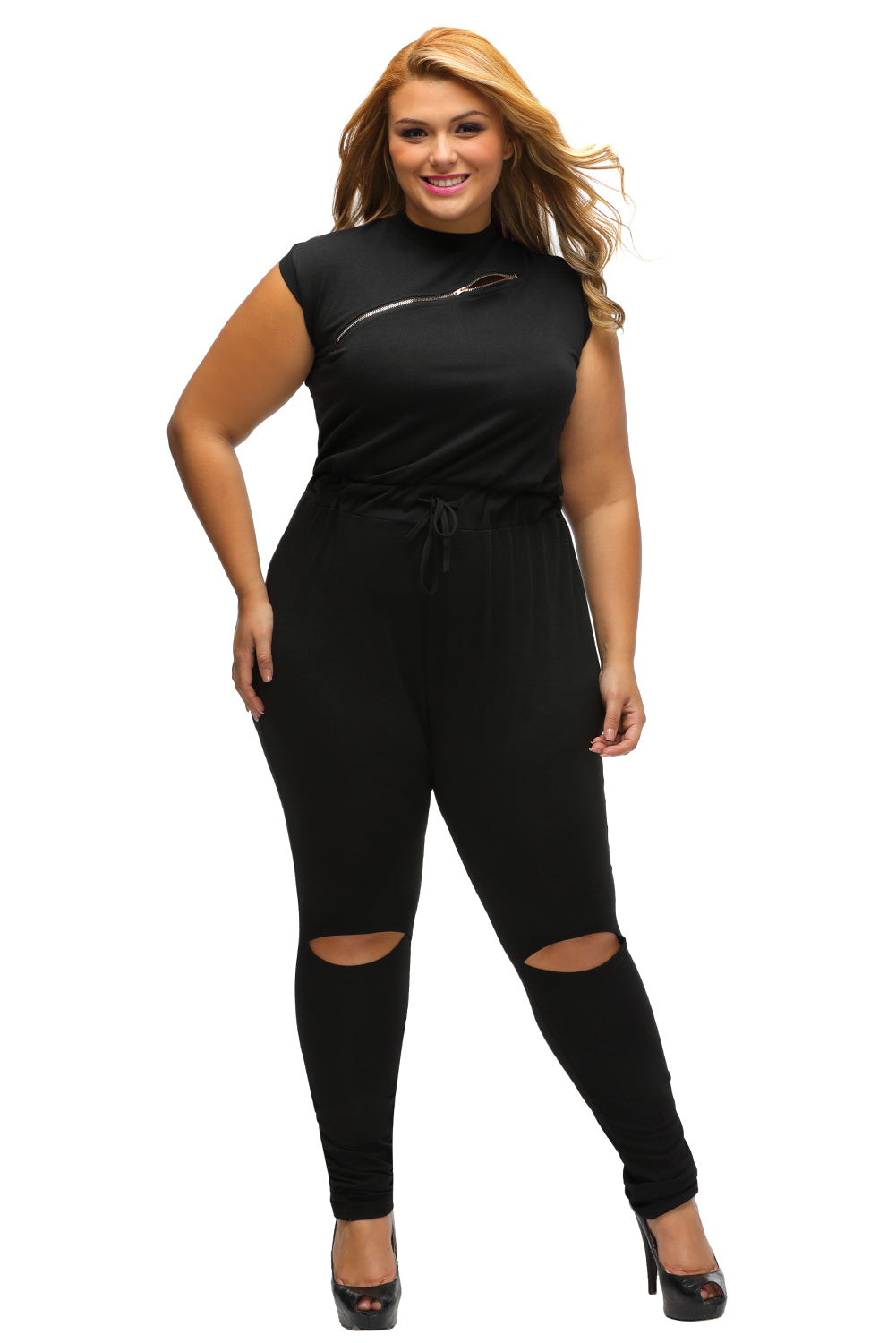 plus size stretchy jumpsuit