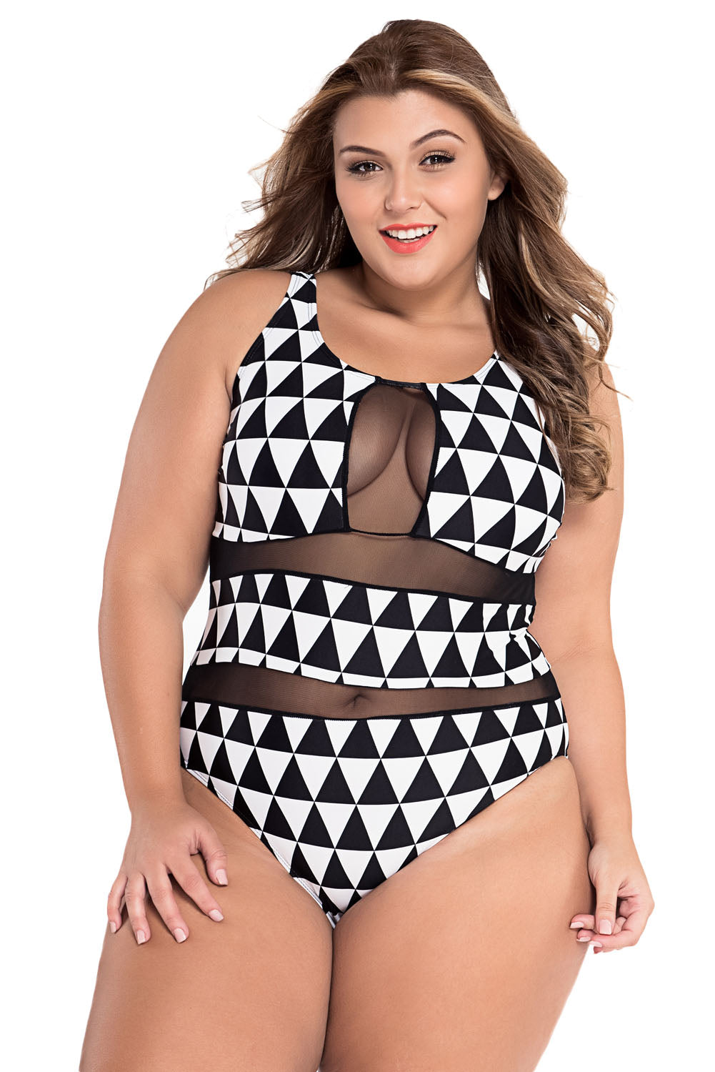 plus size mesh swimsuit