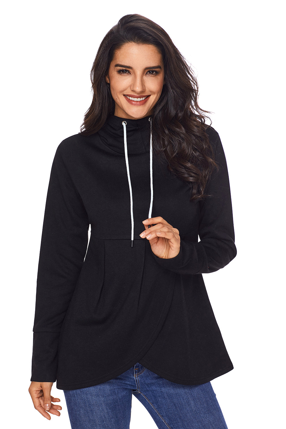 asymmetric hem hoodie