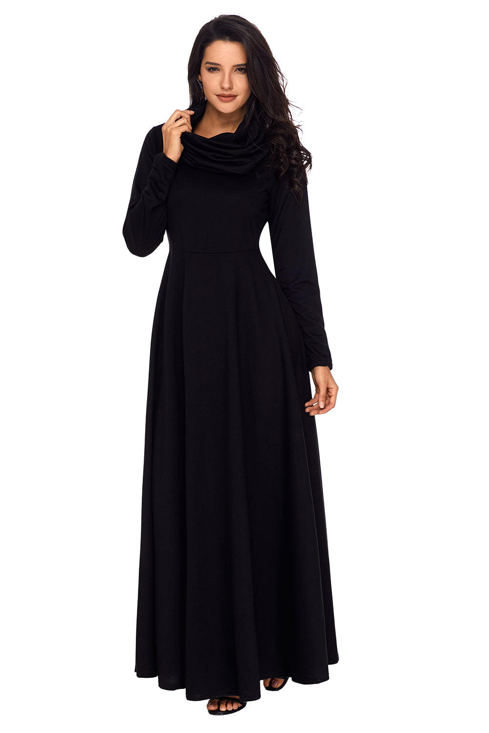 black long maxi dress