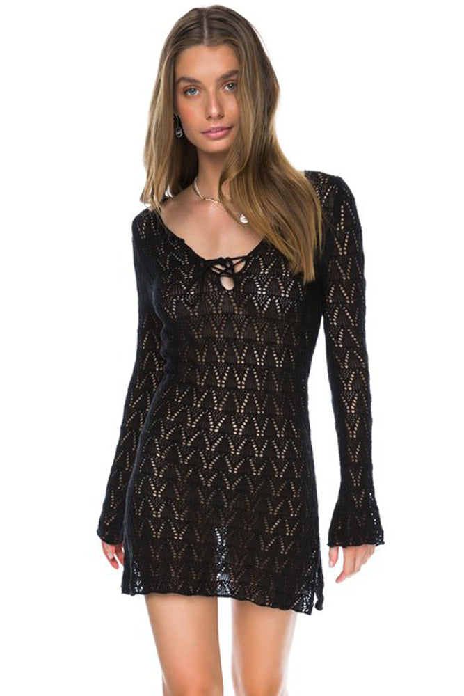 black crochet beach dress
