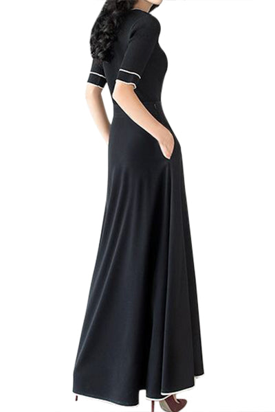 Sexy Black Piped Button Embellished High Waist Maxi Skirt – SEXY ...