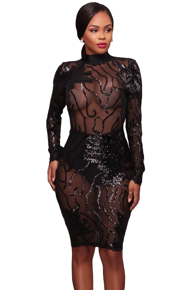 sexy black sequin dress