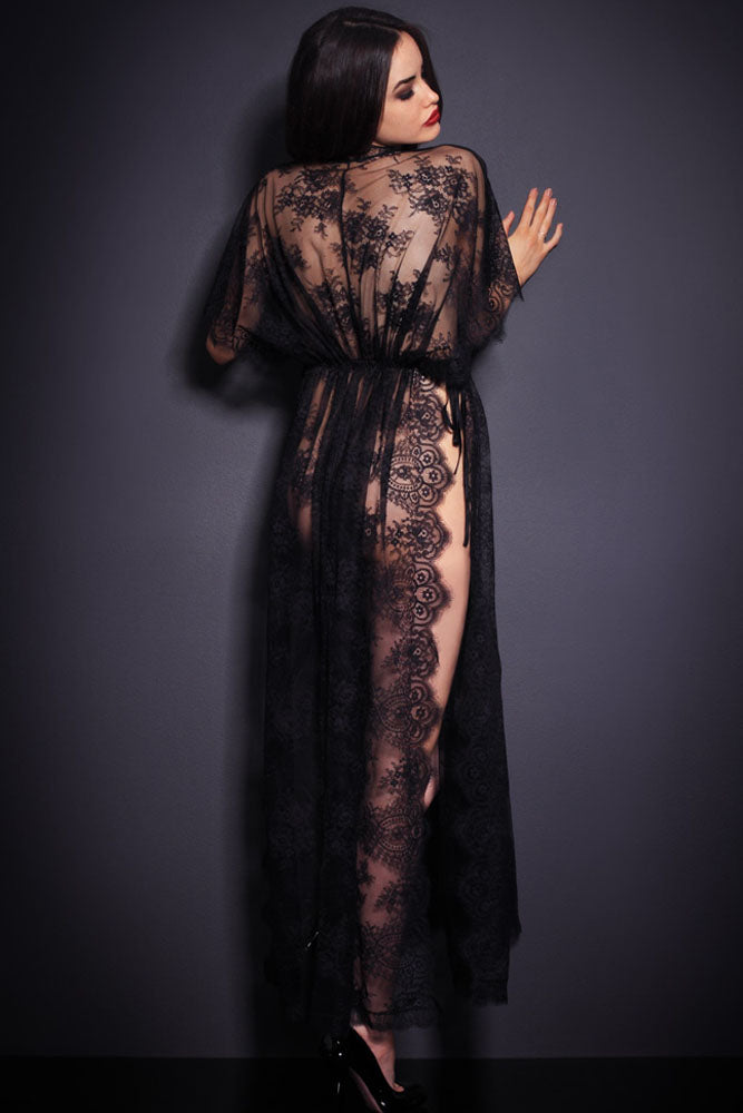 black sheer lace dress