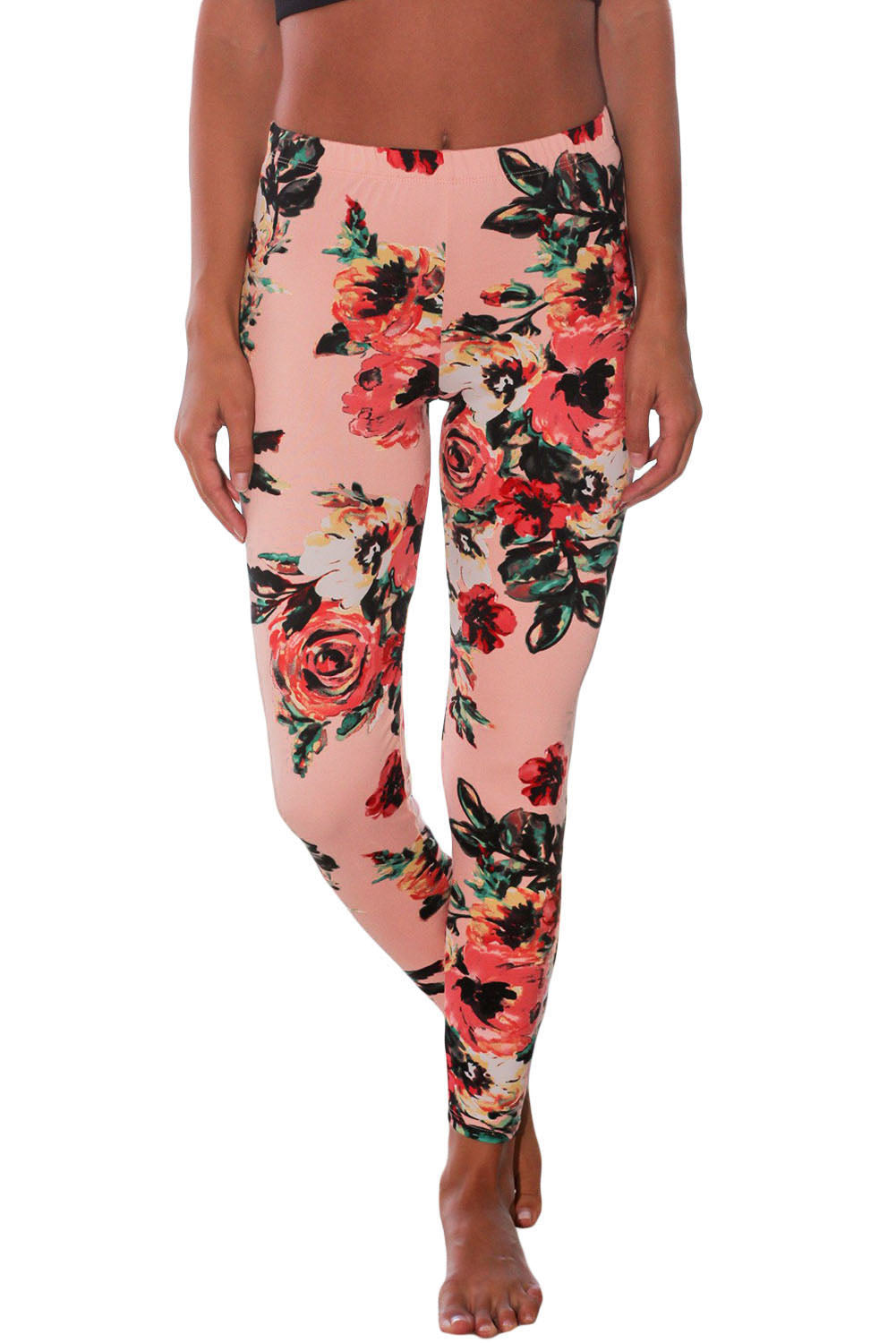Sexy Blush Floral Stretchy Leggings – SEXY AFFORDABLE CLOTHING