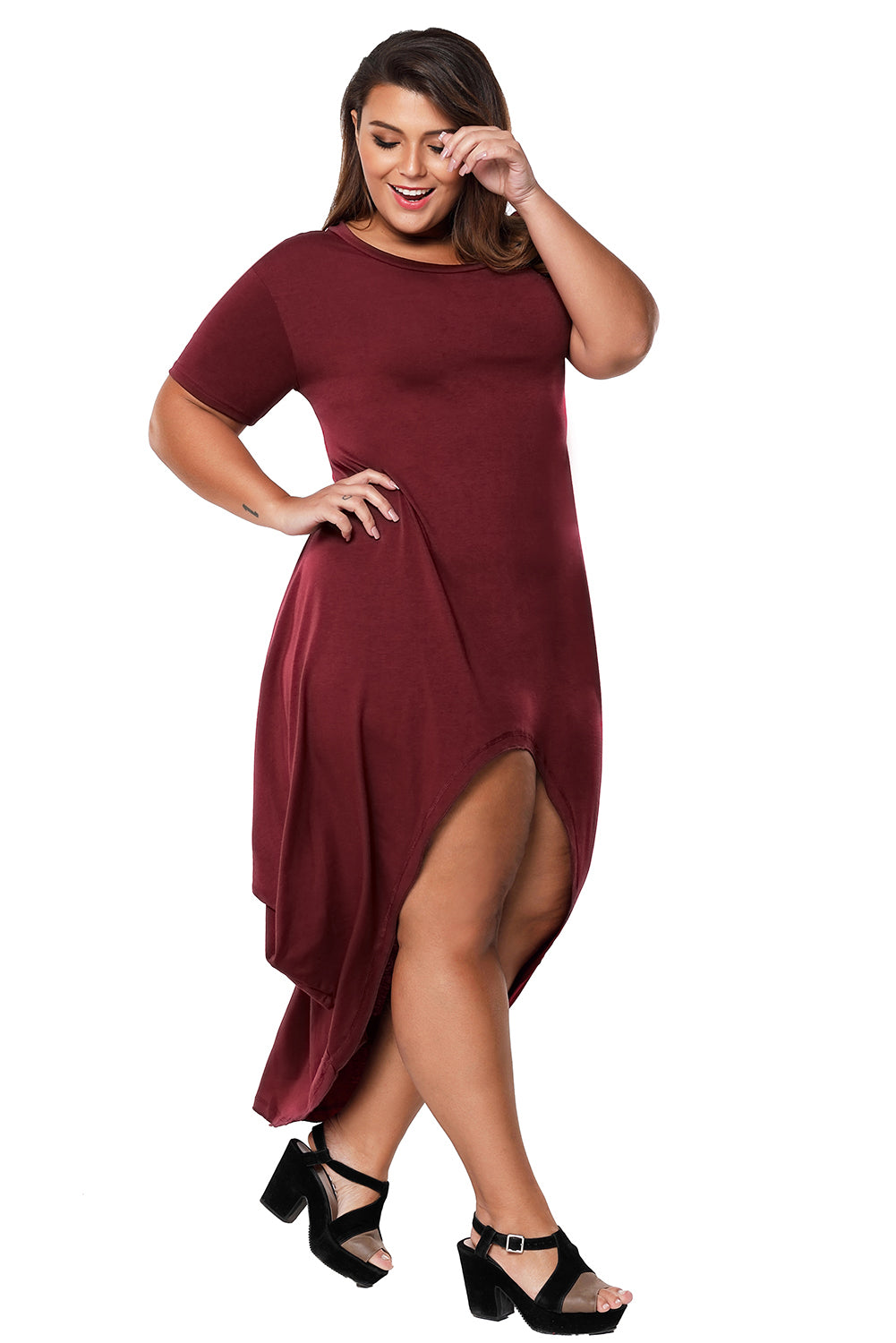 maroon maxi dress plus size