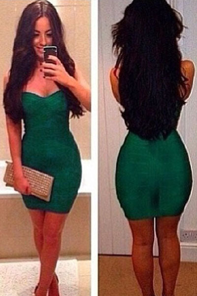 dark green bandage dress