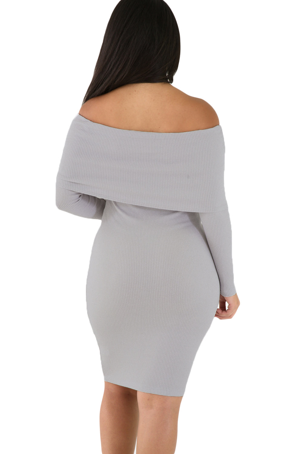 Sexy Grey Mini Knit Jersey Off Shoulder Dress – SEXY AFFORDABLE CLOTHING