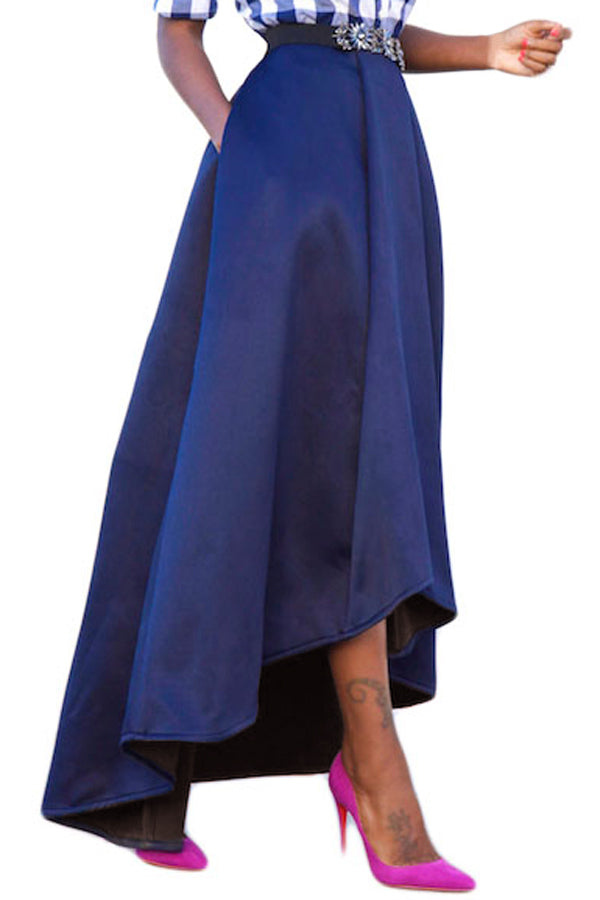 blue formal skirt