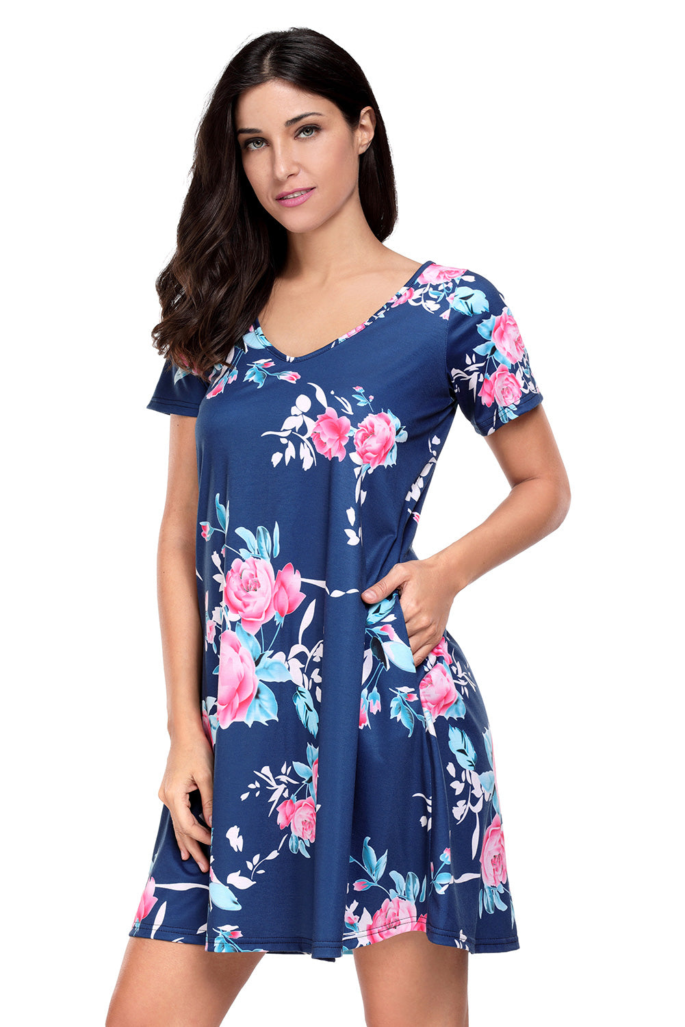 Blue Floral Shirt Dress Clearance, 52 ...