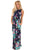 Sexy Navy Floral Print Sleeveless Long Boho Dress