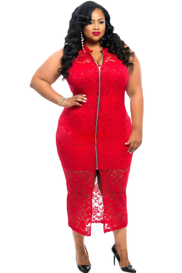 plus size zip front dress