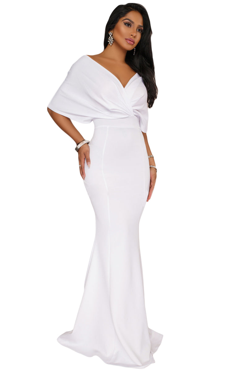 Sexy White Off The Shoulder Mermaid Maxi Dress – SEXY AFFORDABLE CLOTHING