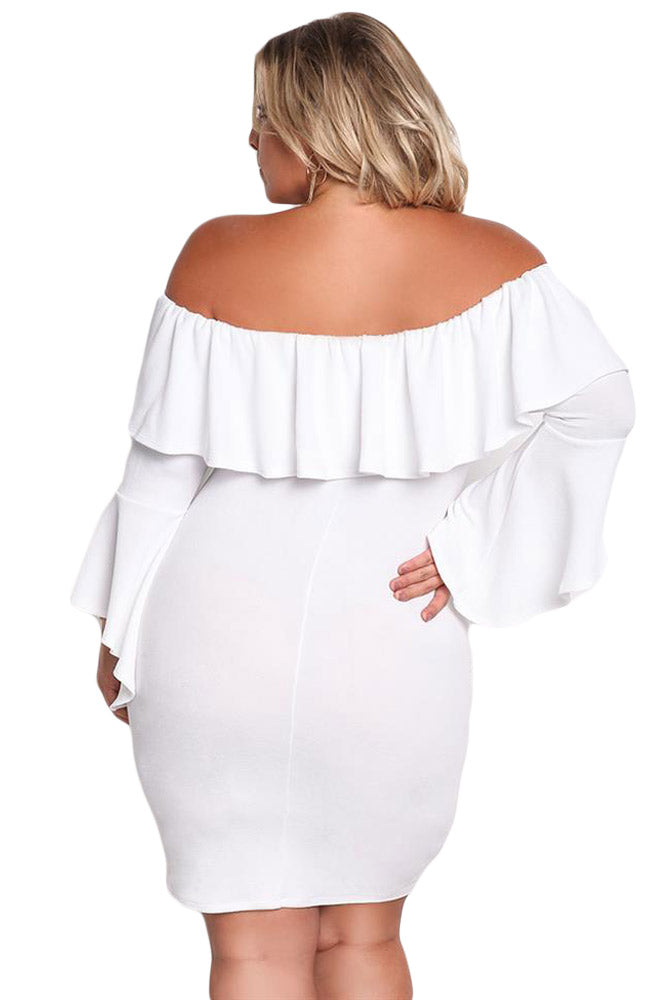 off the shoulder midi dress plus size