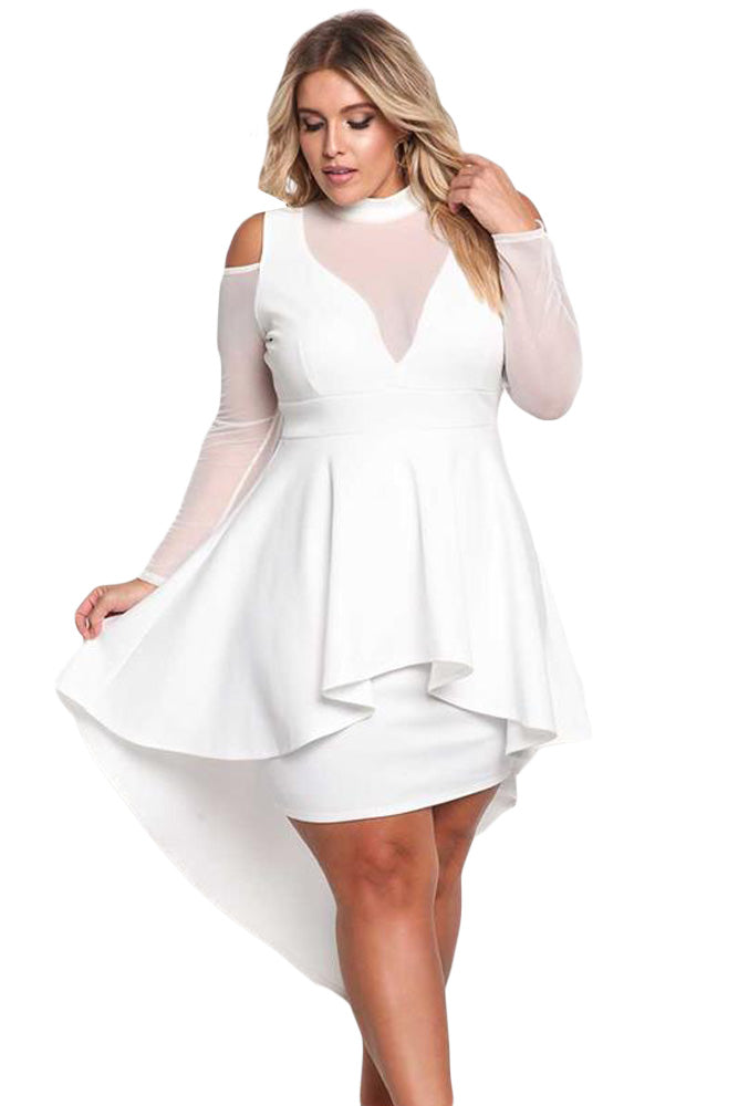 all white peplum dress