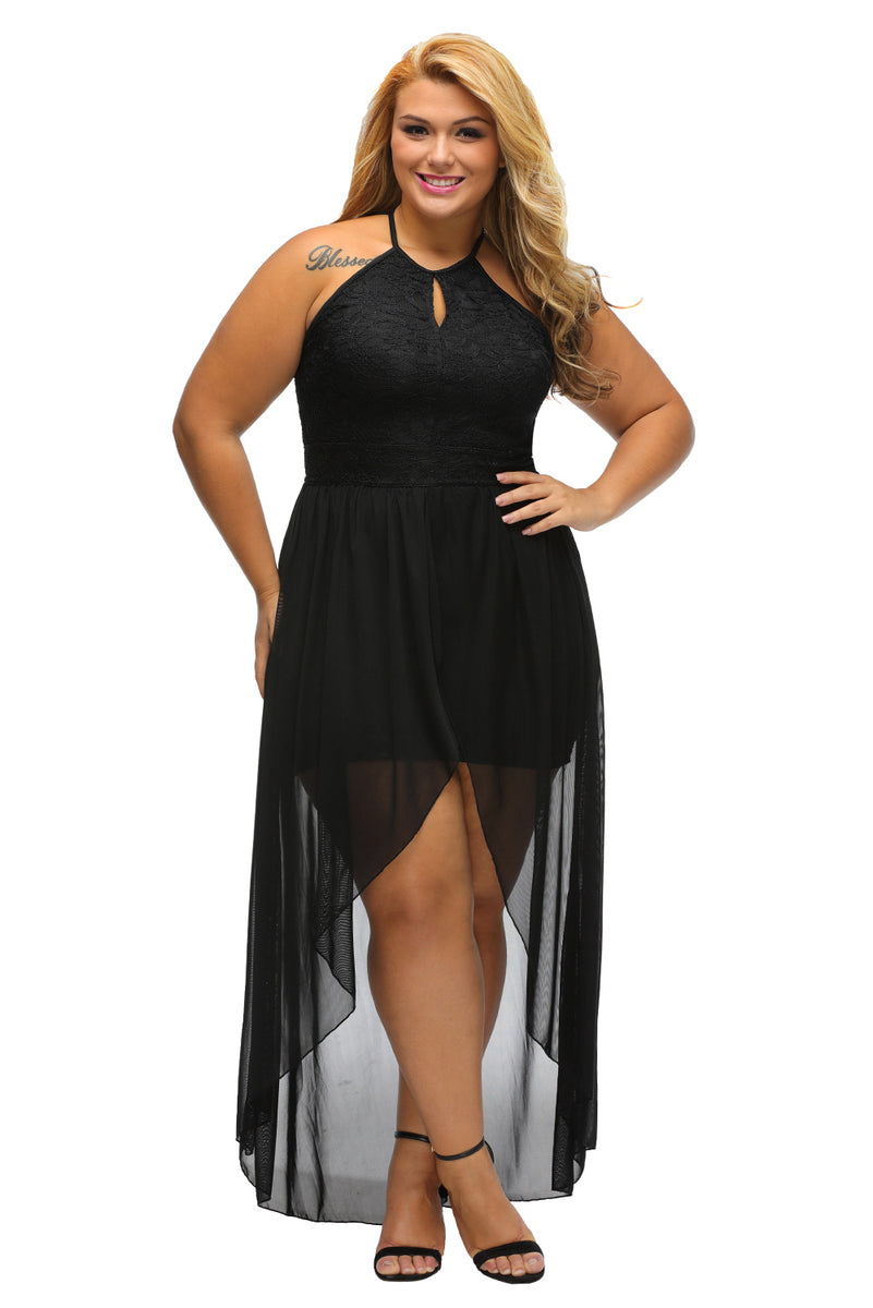 Sexy Stylish Black Lace Special Occasion Plus Size Dress – SEXY ...