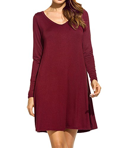 Women's Winter Fall Basic Long Sleeve Casual Loose Dress – SEXY ...