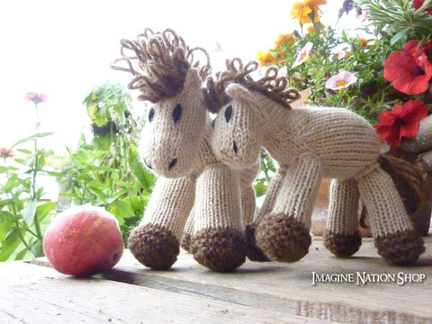Ginger: Vanilla Buckskin Momma Pony Girls/Baby Toy All Natural Waldorf Stuffed Animal-thatfamilyshop.com