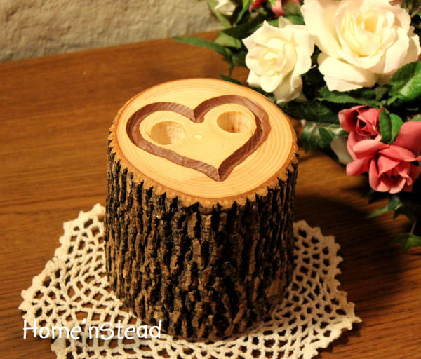 Engraved Heart Pen Holder Table Rustic Wedding Guest Book - thatfamilyshop.com