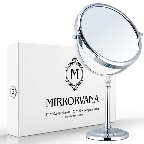 What is the typical magnification of a makeup mirror?