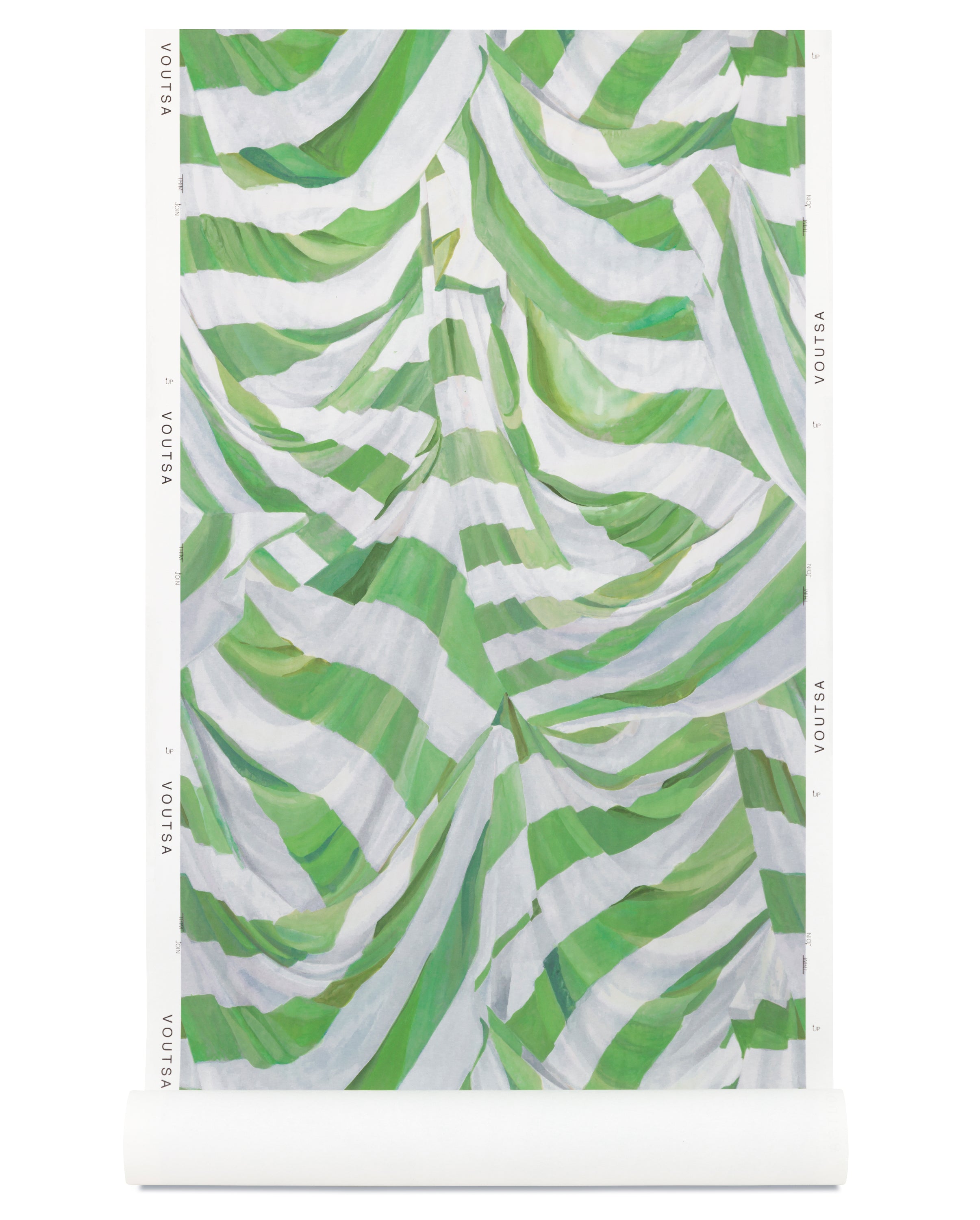 Judy Stripe Green And White Wallpaper Voutsa