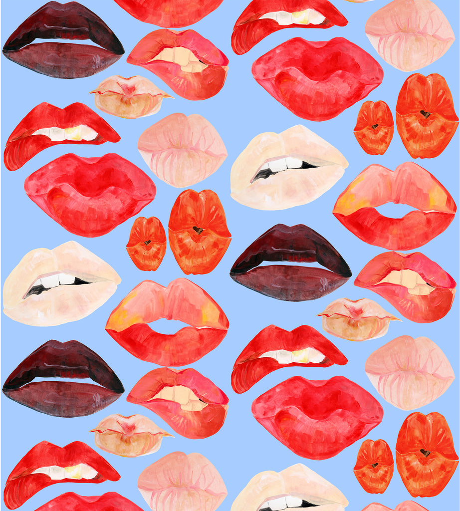 Lips On White Wallpaper Voutsa