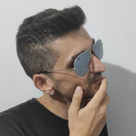 Gafas de sol aviator plata