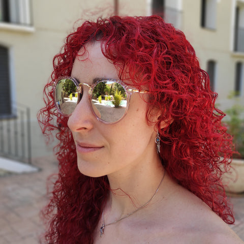 Gafas de sol diamante rosas mujer