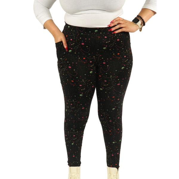 Constellations Glow-in-the-Dark Adults Cotton Leggings with Pockets Svaha  USA – Svaha USA