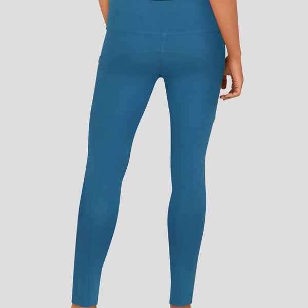 Blue Adults Athletic Fit Leggings with Pockets