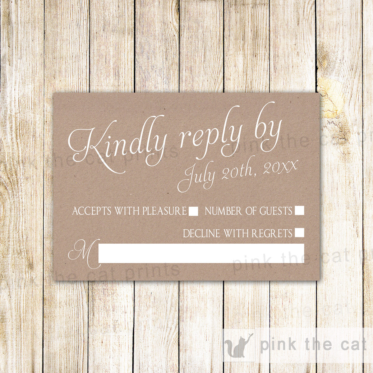 Lace Rustic Wedding Invitation & RSVP Card – Pink the Cat