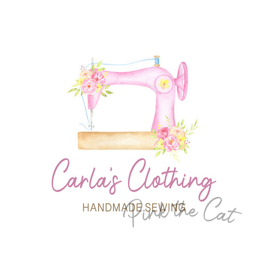 Premade boutique pink sewing machine watercolor business logo