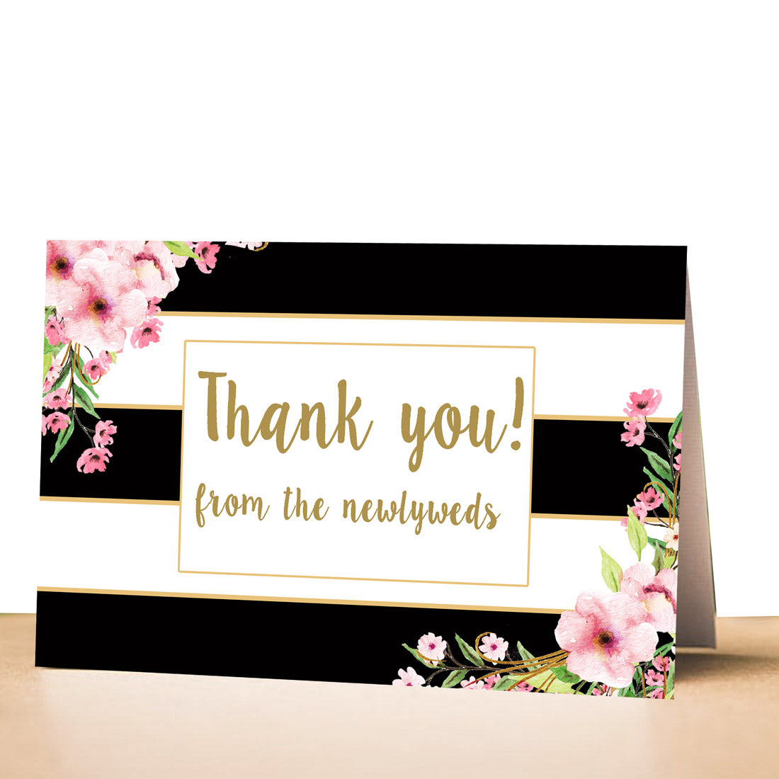 30 Blush pink gold glitter striped invitation thank you card blank – Pink  the Cat