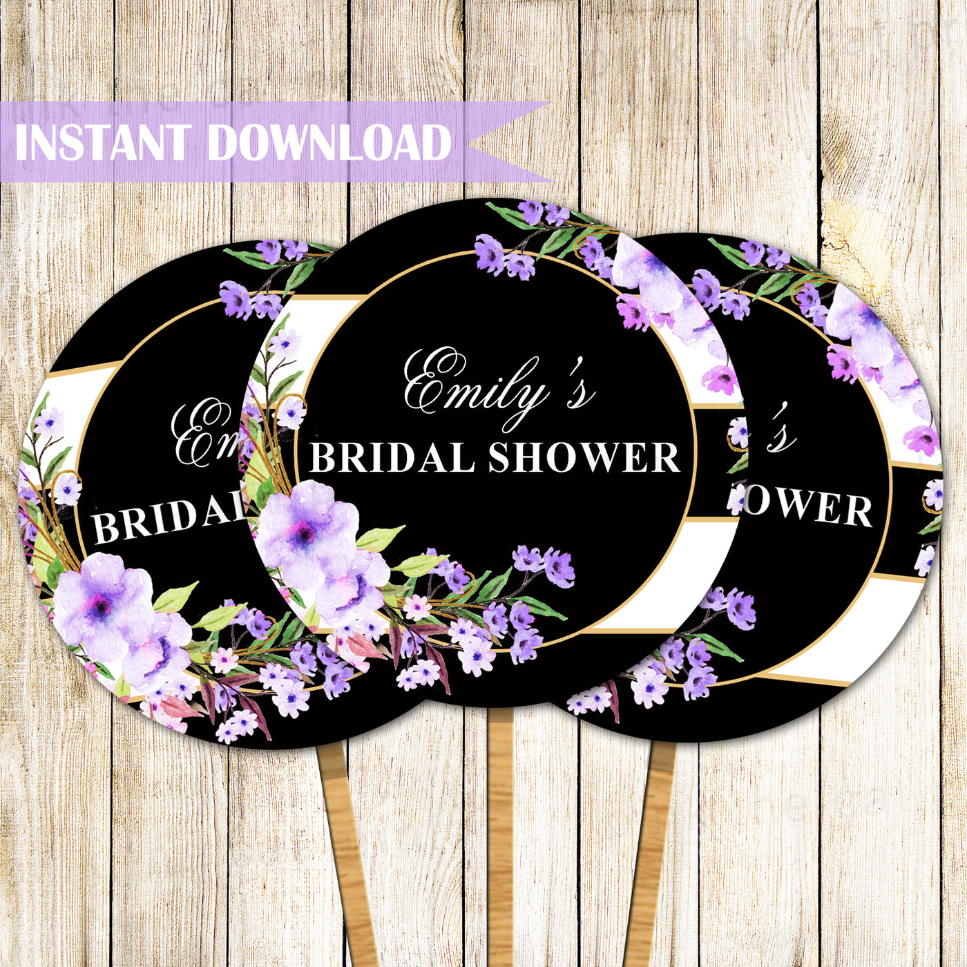 bridal shower cupcake toppers