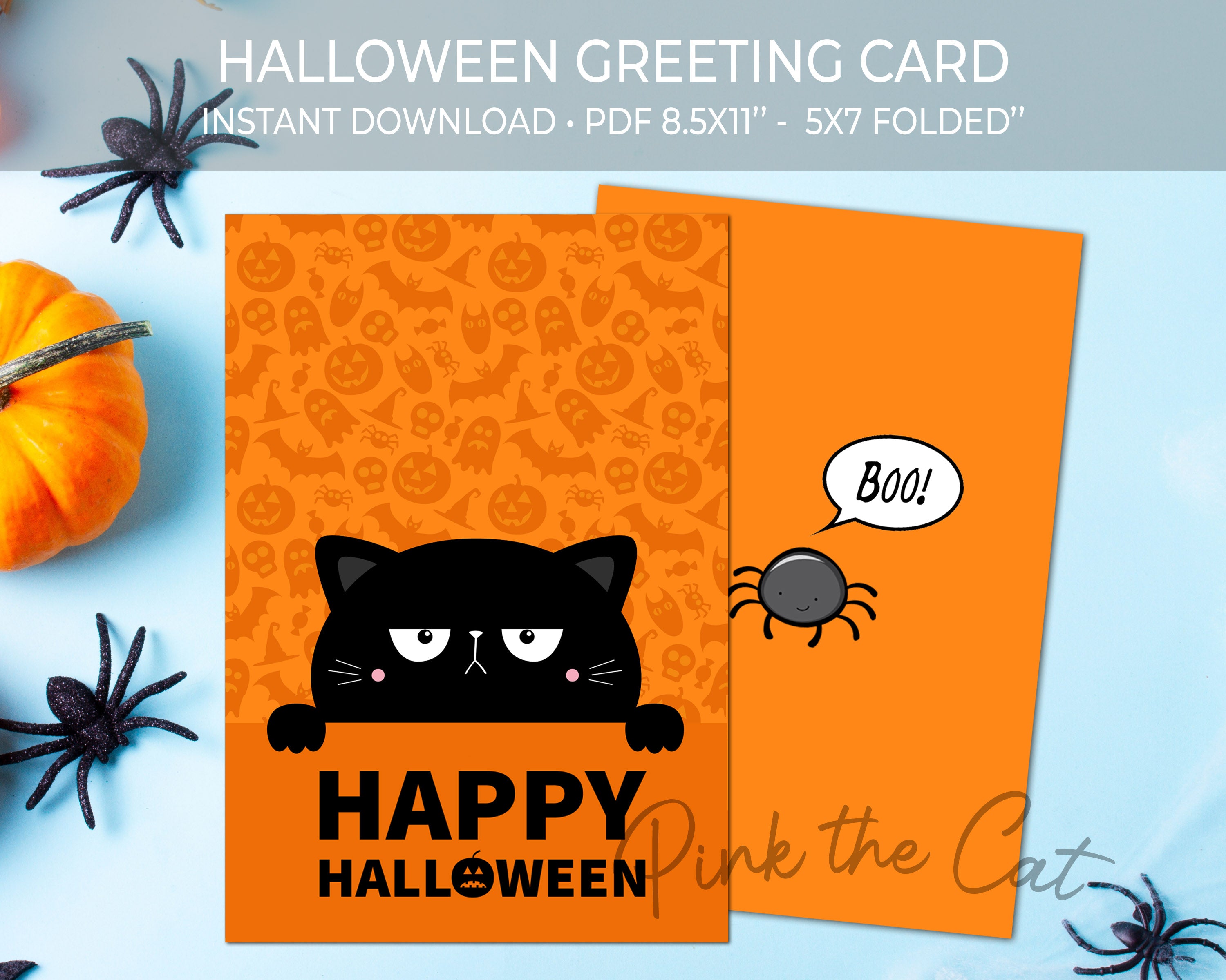 Free happy thanksgiving greeting card fall turkey share social media – Pink  the Cat