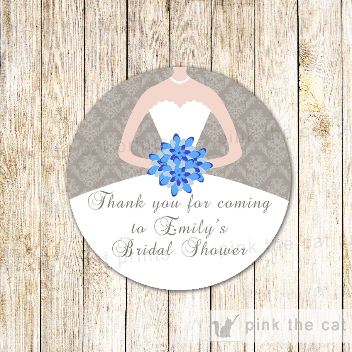 Floral Gift Favor Label Thank You Tag Wedding Stickers Bridal Shower – Pink  the Cat