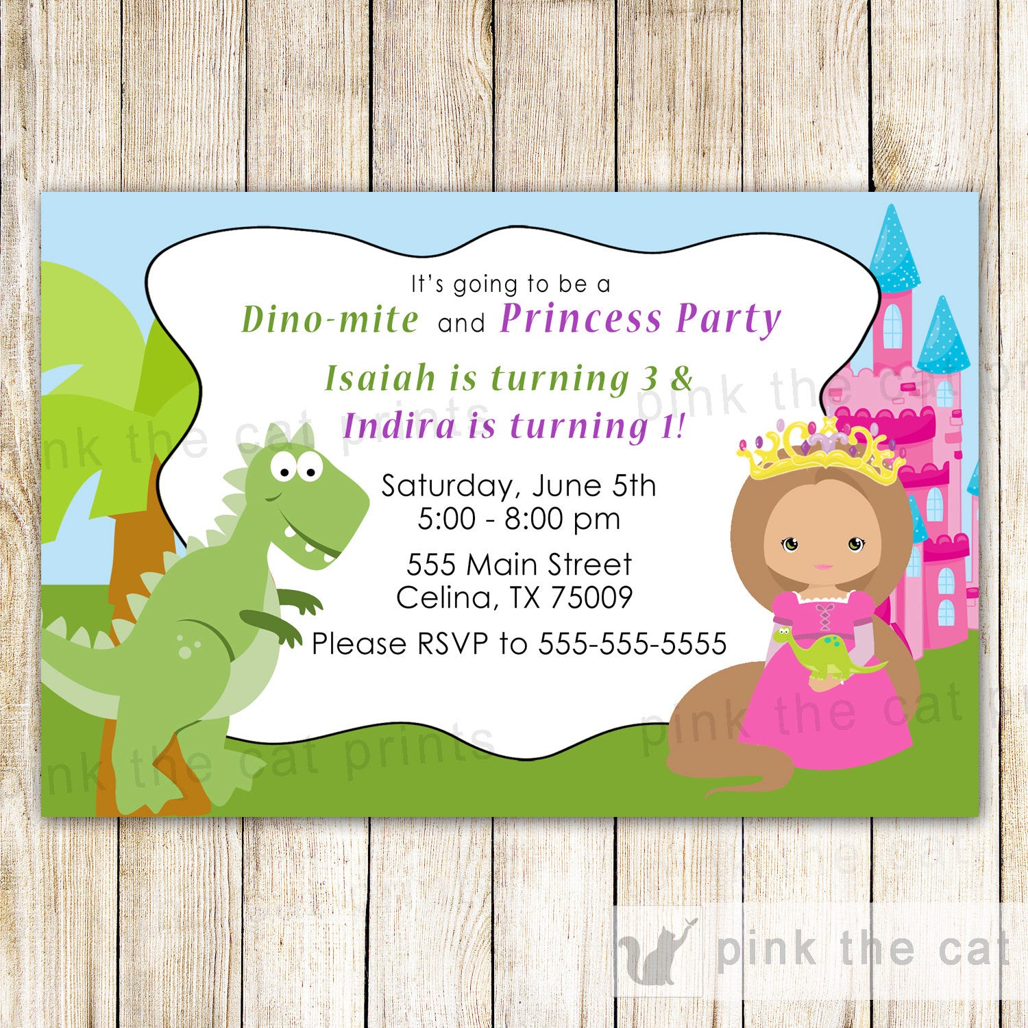 Dragon Knight Invitation Baby Boy Shower Red Blue – Pink the Cat