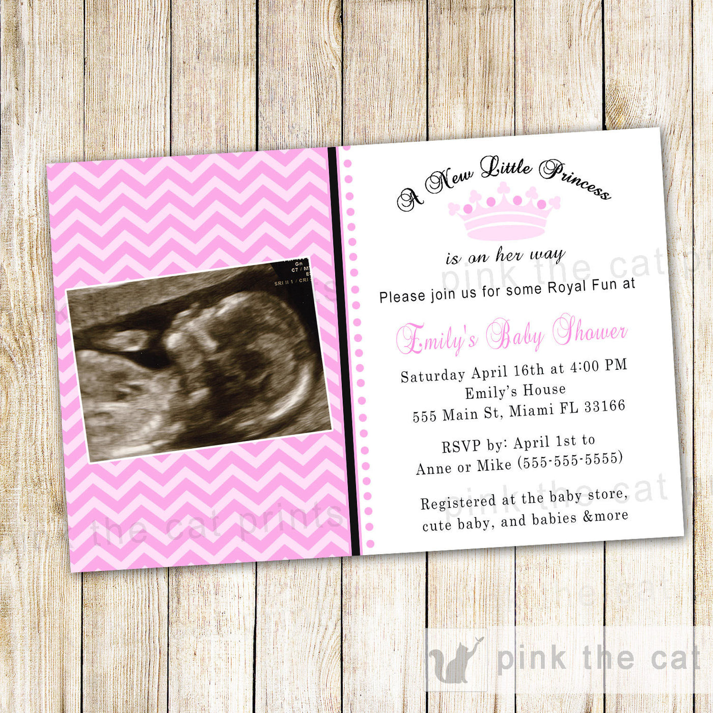 new little princess baby shower invitation girl pink