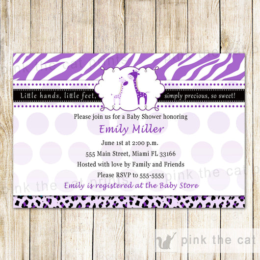 purple zebra baby shower