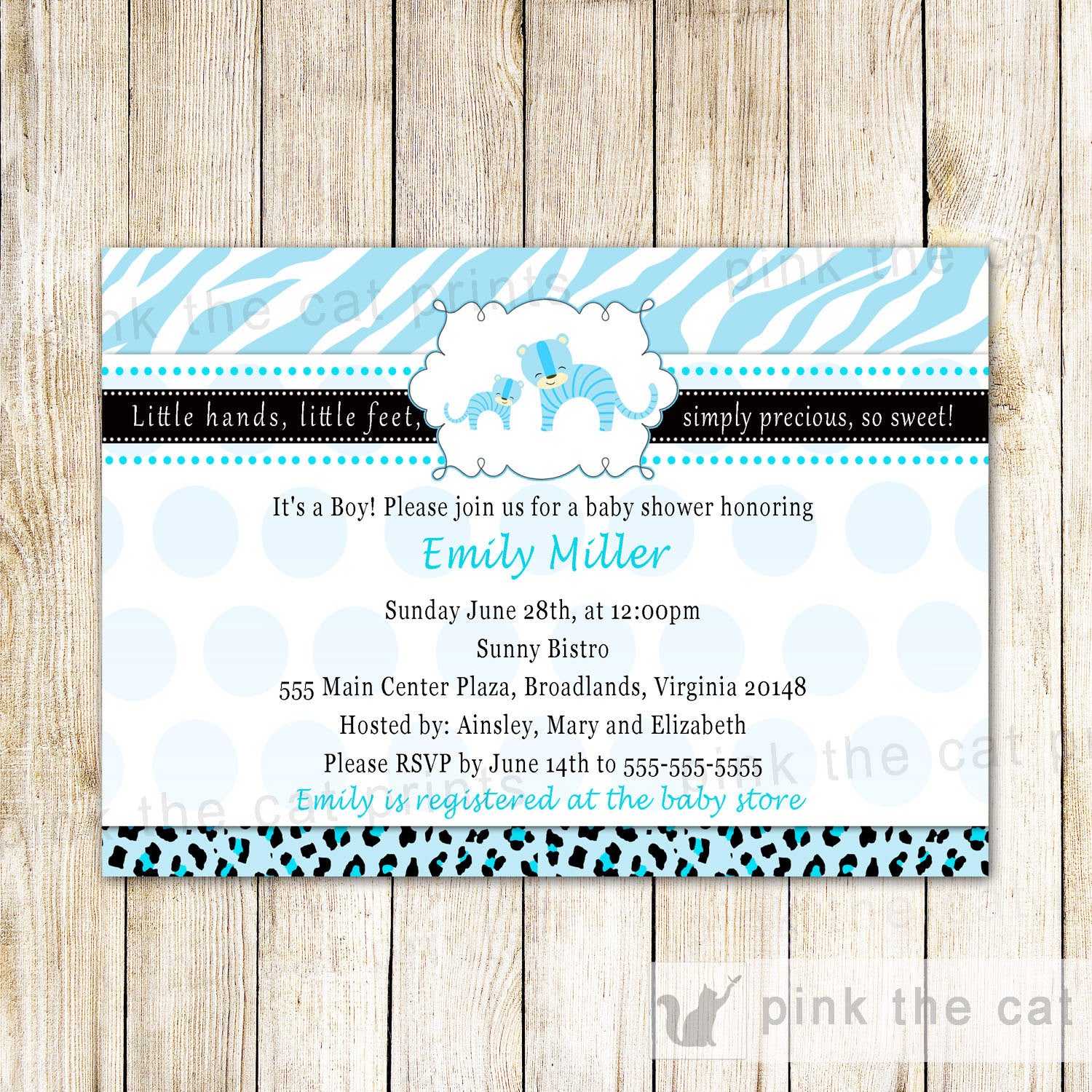 zebra princess baby shower invitations