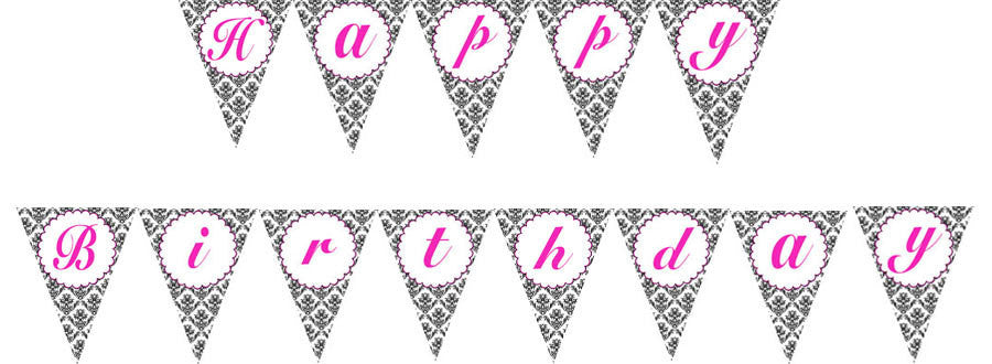 Happy Birthday Printable Banner Black Gold Birthday Party Decoration Digital File Diy Print Instant Download Gwr