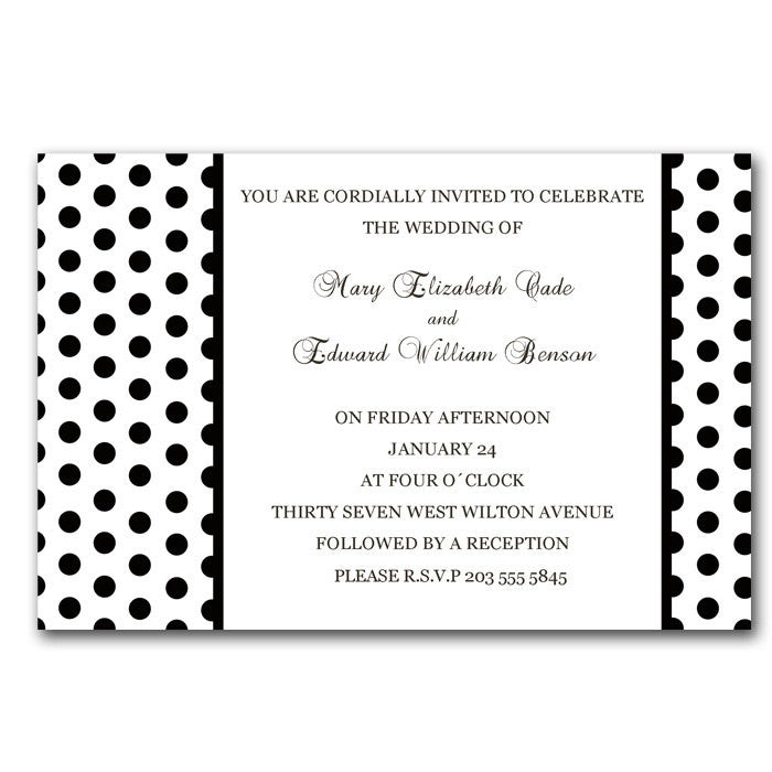 black and white wedding invitation